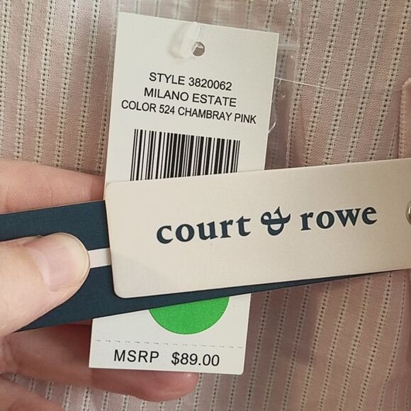 Court & Rowe Pale Pink Button Down With Crochet Lace Collar - Picture 5 of 6